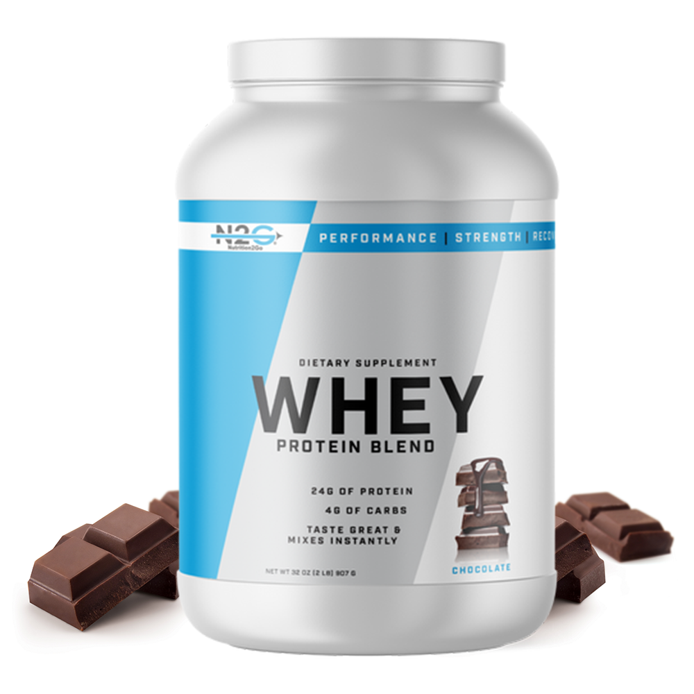 Chocolate Whey Protein on White