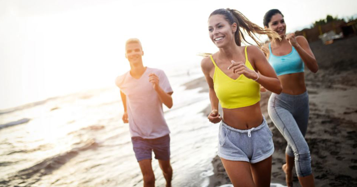 Running on the beach